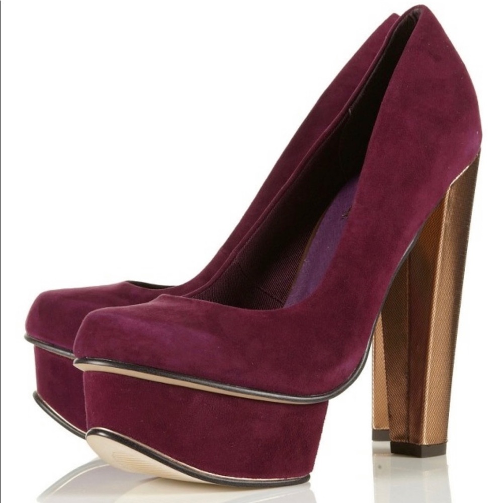🛍️🛍️ 🥂 HOST PICK 🎁 🥂 Topshop Stardom Mesh Heel Platform Burgundy Pumps